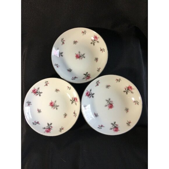 3 Pink Rose Chintz Berry Fruit Bowls Rosechintz By Meito Japan Dishes Porcelain - Picture 2 of 5